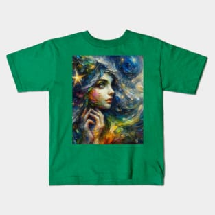 Irish Fairy at Starry Night Kids T-Shirt
